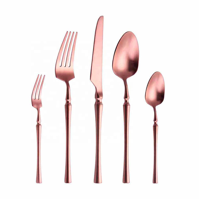 ยุโรป besteck เคลือบ pvd สแตนเลสงานแต่งงาน flatware โลหะ rose g old ชุดช้อนส้อม