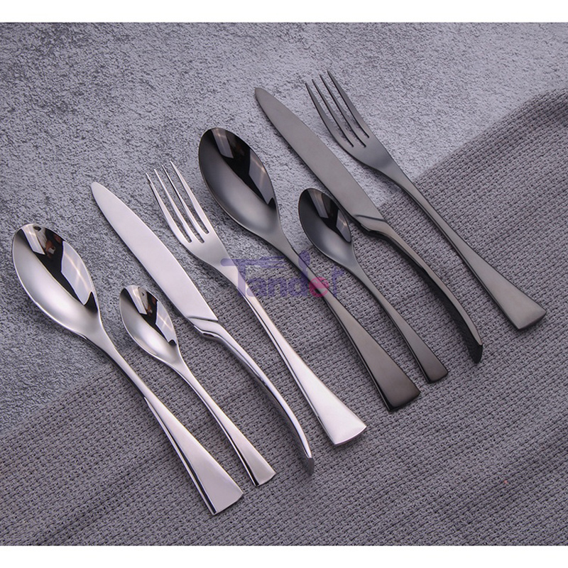 home wedding 4 ชิ้นหรูหรา rose g old inox ชุดช้อนส้อม