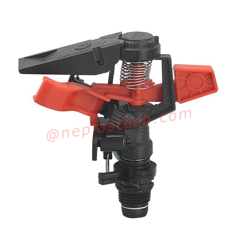 ระยะทางที่ปรับได้และมุมสเปรย์ควบคุมพลาสติกสวนสนามหญ้าเกษตรหัวฉีดแรงกระตุ้น