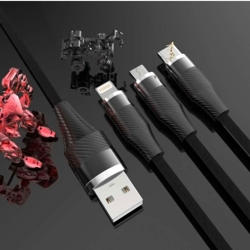 สายเคเบิลโทรศัพท์มือถือถักเปีย USB 2.0