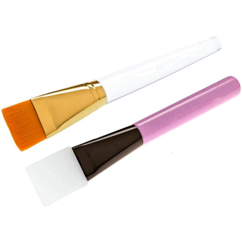 BEALUXUR 2 ชิ้นพอกหน้าแปรงเครื่องมือสำหรับดินโคลนถ่านใบหน้าตาจมูกร่างกายยุ่ง DIY บ้านสปา A Pplicator (ซิลิโคนแปรงและไนล่อนสังเคราะห์ขนแปรงแปรง)