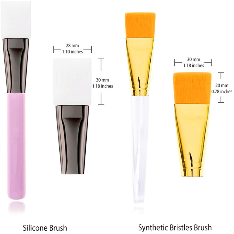 BEALUXUR 2 ชิ้นพอกหน้าแปรงเครื่องมือสำหรับดินโคลนถ่านใบหน้าตาจมูกร่างกายยุ่ง DIY บ้านสปา A Pplicator (ซิลิโคนแปรงและไนล่อนสังเคราะห์ขนแปรงแปรง)