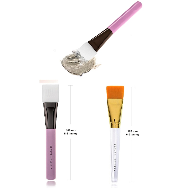 BEALUXUR 2 ชิ้นพอกหน้าแปรงเครื่องมือสำหรับดินโคลนถ่านใบหน้าตาจมูกร่างกายยุ่ง DIY บ้านสปา A Pplicator (ซิลิโคนแปรงและไนล่อนสังเคราะห์ขนแปรงแปรง)