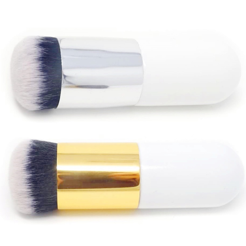 BEALUXUR 2 ชิ้นแบบพกพาหัวกลมใหญ่แปรงแต่งหน้าความงามเครื่องสำอางแปรงมูลนิธิแปรงปัดแก้มแปรงใบหน้าผงแปรง BB ครีมแปรงสำหรับใช้ชีวิตประจำวันหรือการเดินทาง