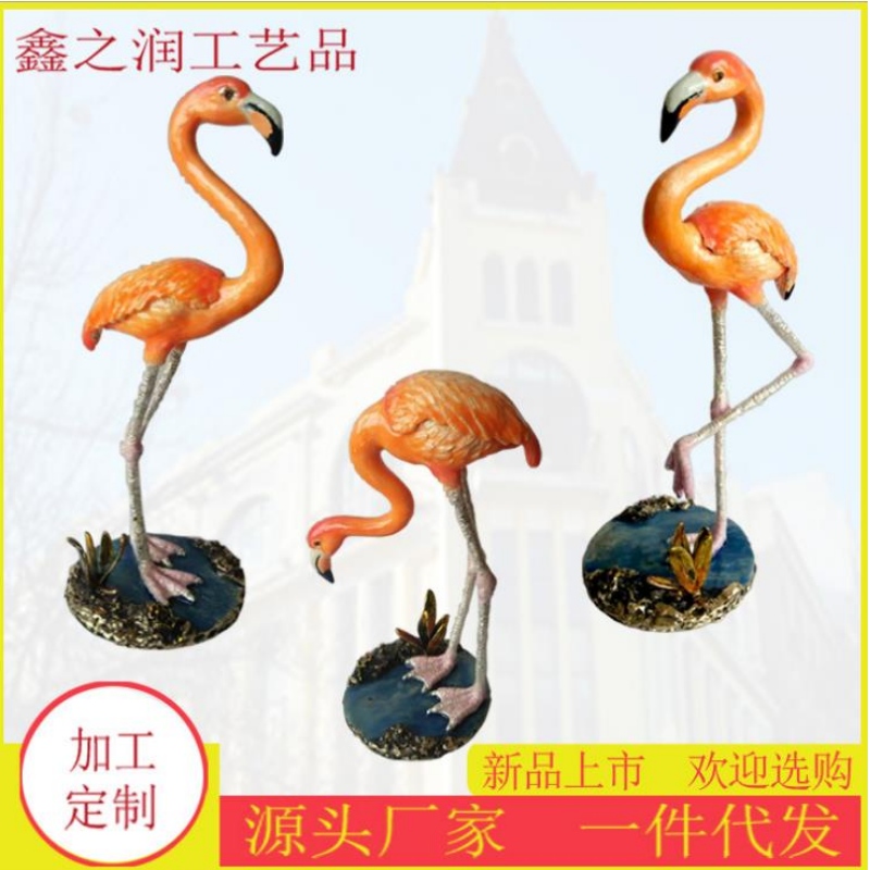 ฟลามิงโกสร้างสรรค์เคลือบฟันเหนือยุโรปสีชุดเครื่องประดับกล่องเครื่องประดับคุณภาพสูงชิงช้าโลหะเรซินงานฝีมือ