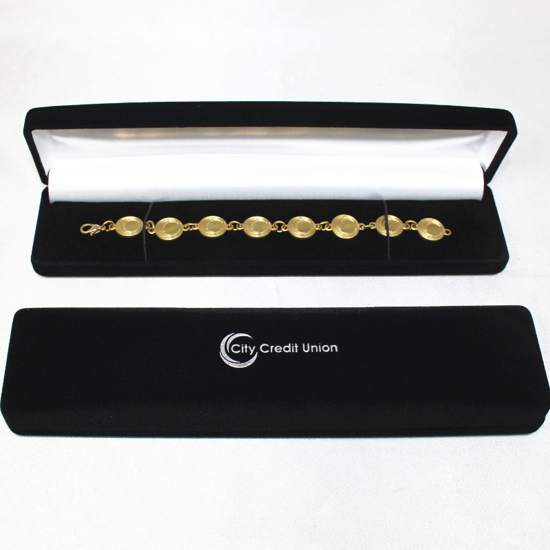 D-11 ที่กำหนดเองขายส่งกล่องกำมะหยี่สีดำสำหรับป้าย & สร้อยคอ