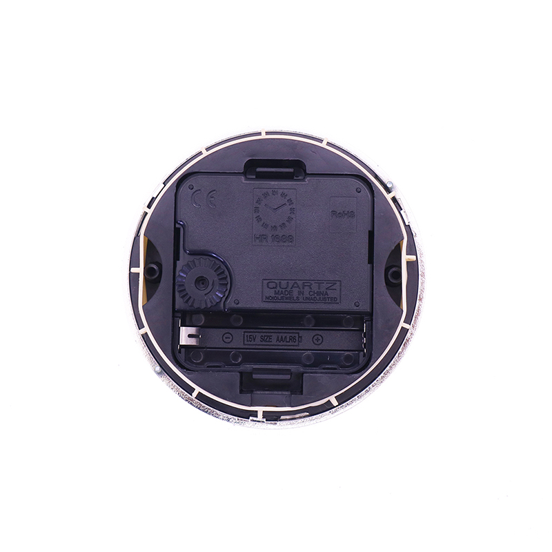 เส้นผ่าศูนย์กลาง 90mm สีเงินแท่งเงินอาหรับนาฬิกาแขวนปลั๊ก