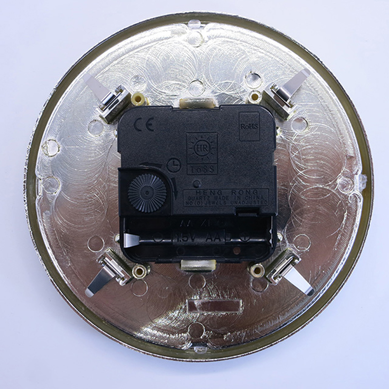 นาฬิกาแขวนผนังวงกลมสีเงินบริสุทธิ์ 130 มม