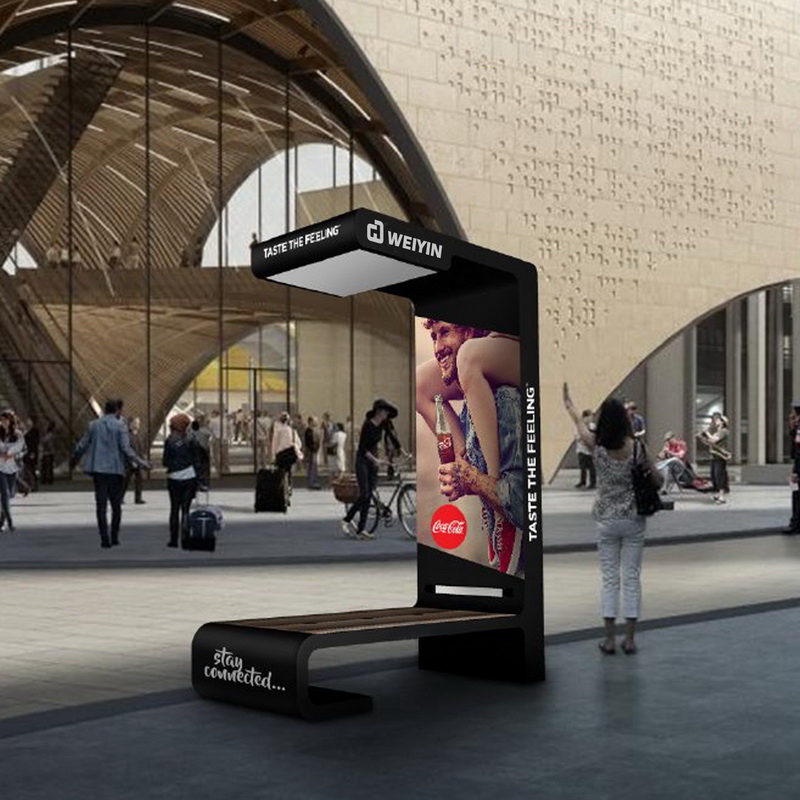 สุดยอดการออกแบบ LED Display โปสเตอร์ USB โทรศัพท์ชาร์จ Solar Smart Outdoor Furniture