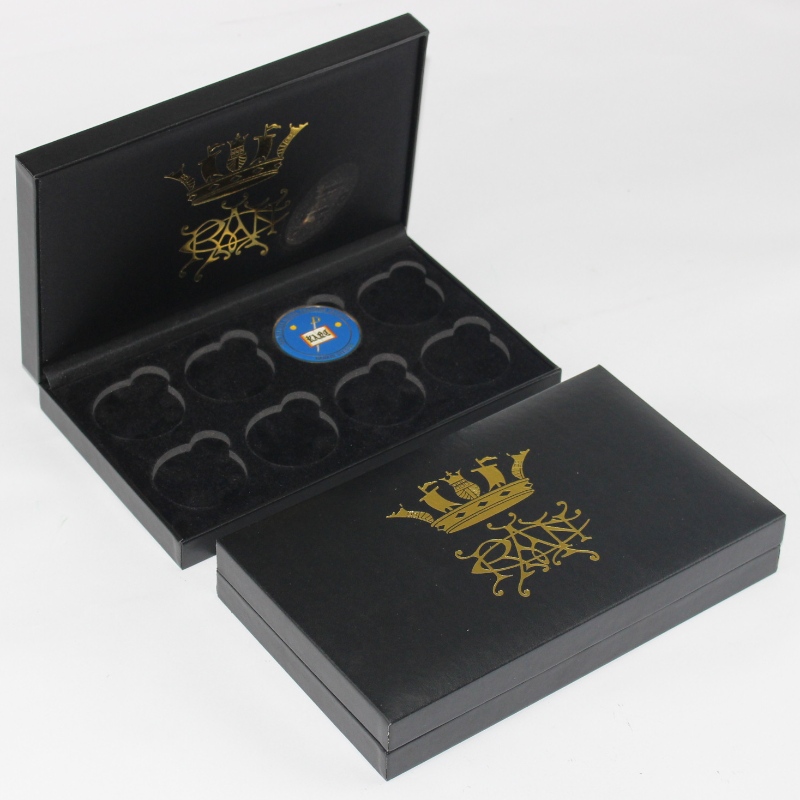 v-21 สี่เหลี่ยม PU กล่องหนังที่ใช้สำหรับการจัดวาง 90-42mm เหรียญเหรียญและป้ายฯลฯ น้ำหนักประมาณ 325g