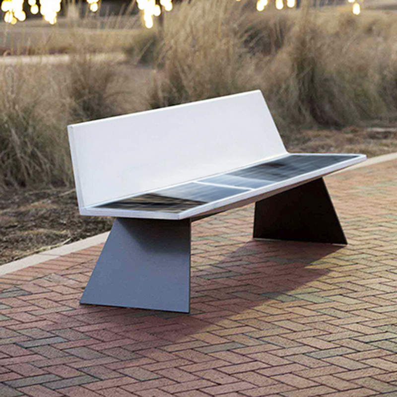 สีขาวขนาดกลาง Intelligent Solar Outddor Bench