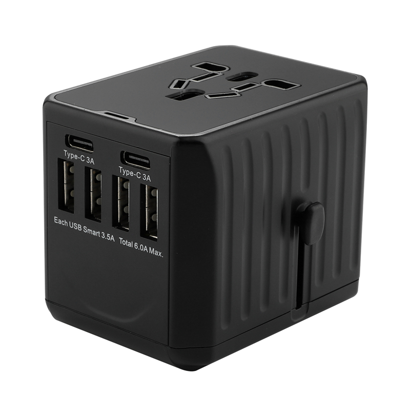 ใหม่ 110-250v อเมริกาอัสยุโรปอุปกรณ์เสริมโทรศัพท์มือถือเครื่องชาร์จโทรศัพท์มือถือ 6USB ออกอะแดปเตอร์ท่องเที่ยวทั่วไปกับ 4USB 2type-c