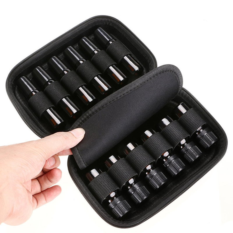 12 ตารางน้ำมันหอมระเหยกระเป๋าขวดน้ำมันสาระสำคัญถุงเก็บซิปแบบพกพาน้ำมันหอมระเหยกล่องบรรจุกล่องเก็บ