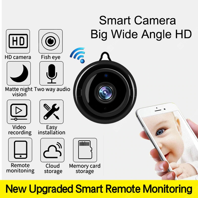 กล้องเฝ้าระวังวิดีโอไร้สาย Night Vision Smart Home Security กล้อง IP ตรวจจับการเคลื่อนไหว - กล้อง