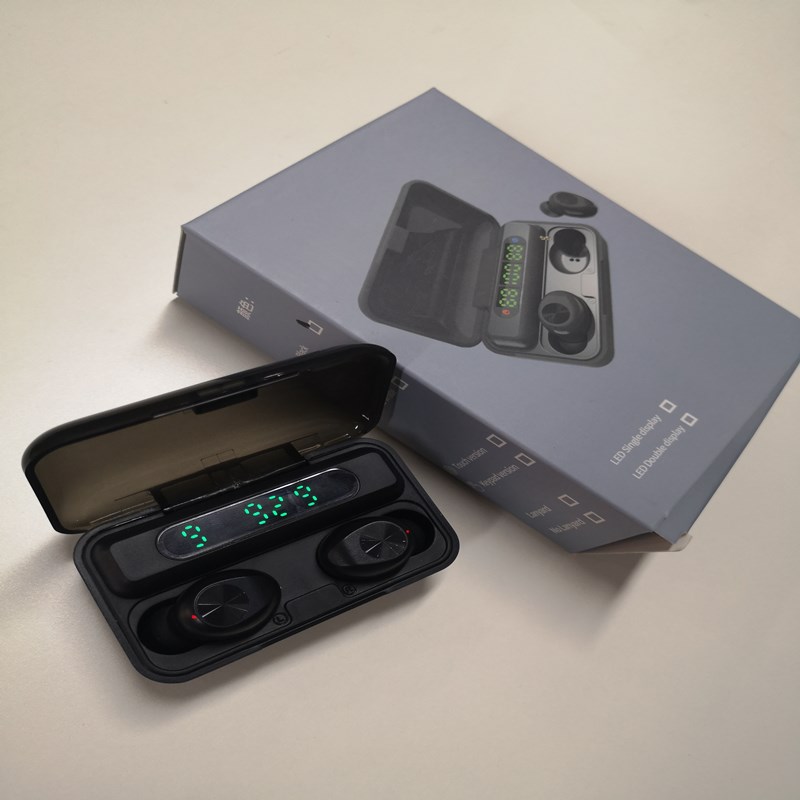 หูฟังไร้สาย TWS F9 พร้อมเคส Power Bank สำหรับชาร์จหูฟังหูฟังสเตอริโอ auriculares หูฟังบลูทู ธ
