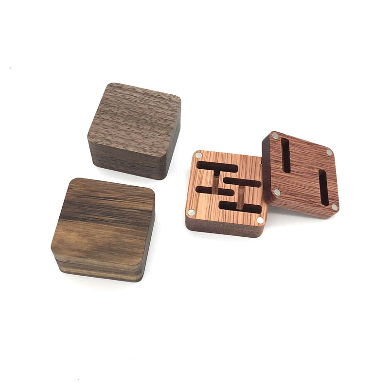 กล่องบรรจุภัณฑ์ของขวัญ Cufflink เครื่องประดับไม้ Bespoke