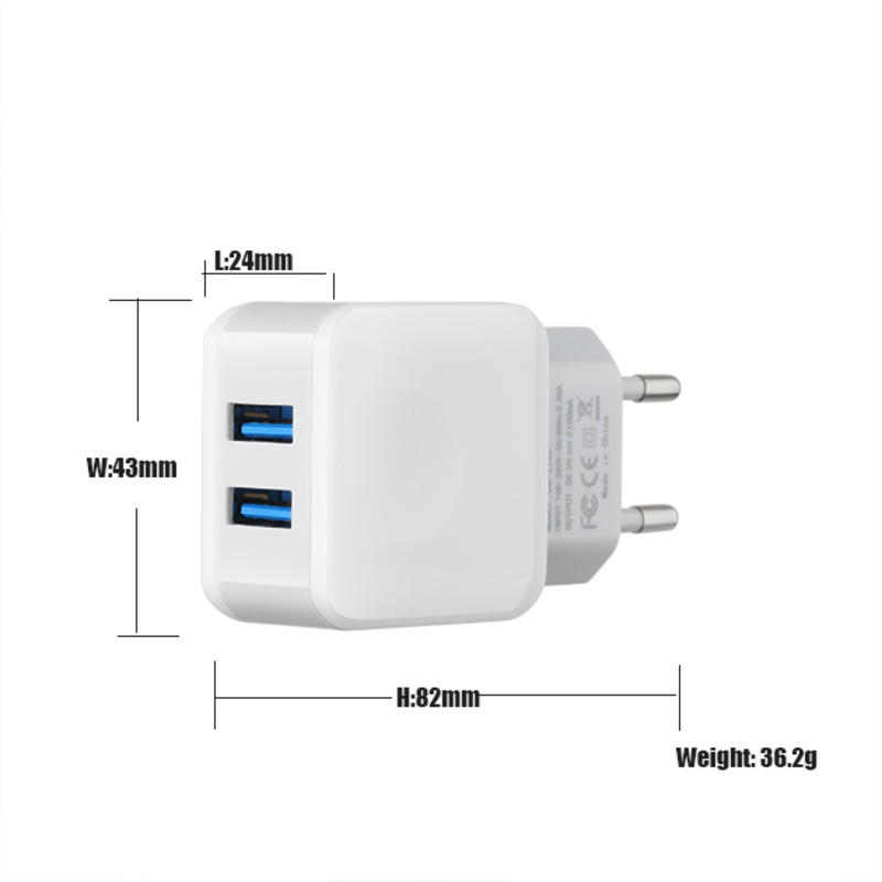 โทรศัพท์มือถือเครื่องชาร์จเร็วอะแดปเตอร์อเนกประสงค์ 2 พอร์ต USB อเนกประสงค์หลายเครื่องชาร์จพกพา