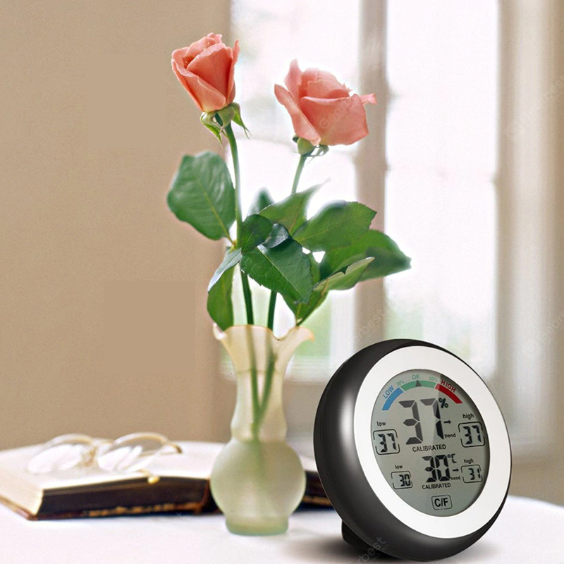 Digital Hygrometer เครื่องวัดอุณหภูมิ LCD เครื่องวัดความชื้น - สีดำ