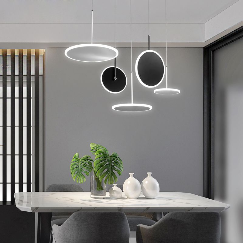 การออกแบบนอร์ดิกเหล็กรอบอะคริลิค LED จี้ไฟตกแต่งบ้าน