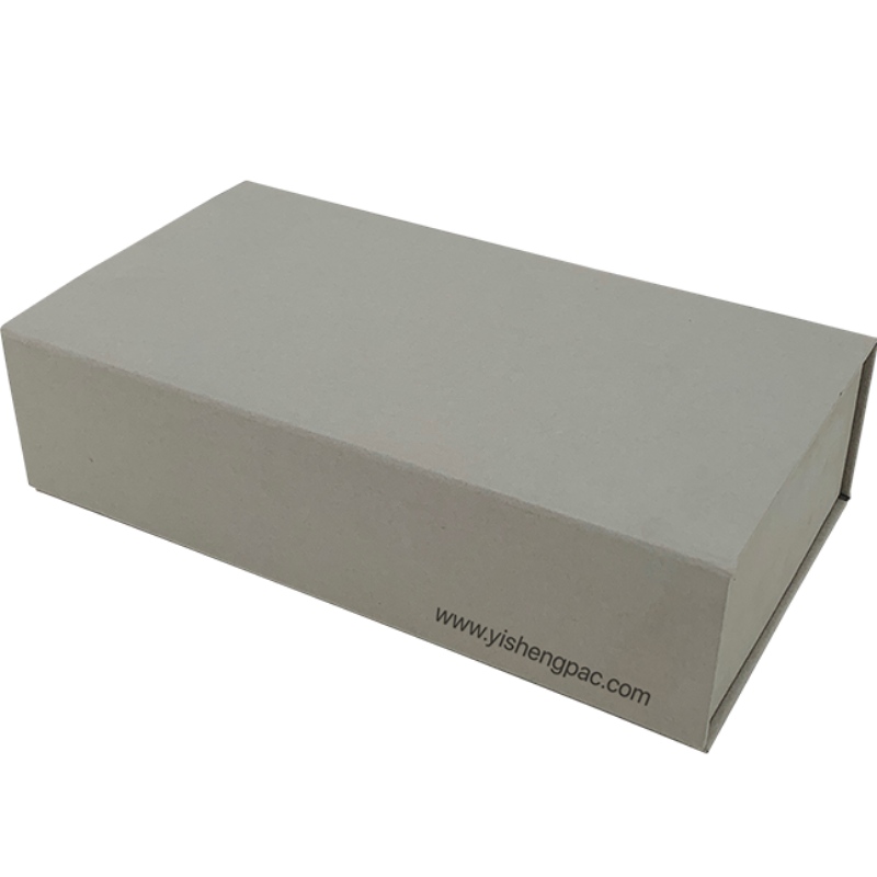 กล่องของขวัญสีเทาที่มีตราประทับแม่เหล็กกล่องของขวัญพับกล่องกระดาษแข็ง