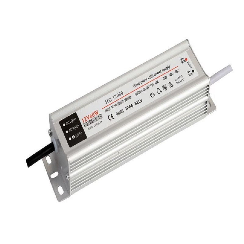 โรงงาน 12V-55 60W กันน้ำ LED แหล่งจ่ายไฟ OEM ODM สลับแหล่งจ่ายไฟ