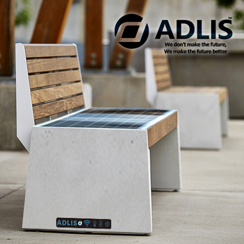 การชาร์จ USB Smart Wifi การออกแบบใหม่ล่าสุด Smart Garden Bench พร้อม Solar