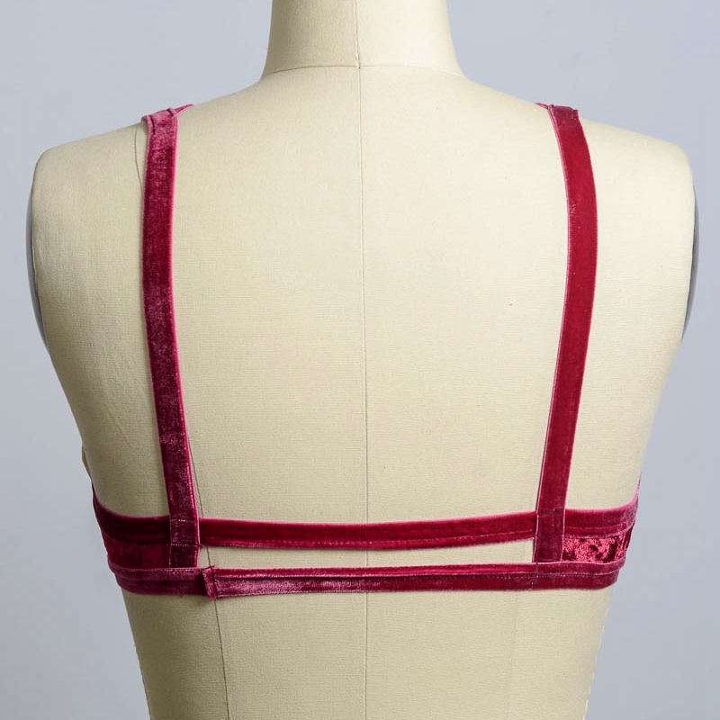 GA-5316GRACE GIRL CROUNCED VELVET STRAPPY BRALETTE
