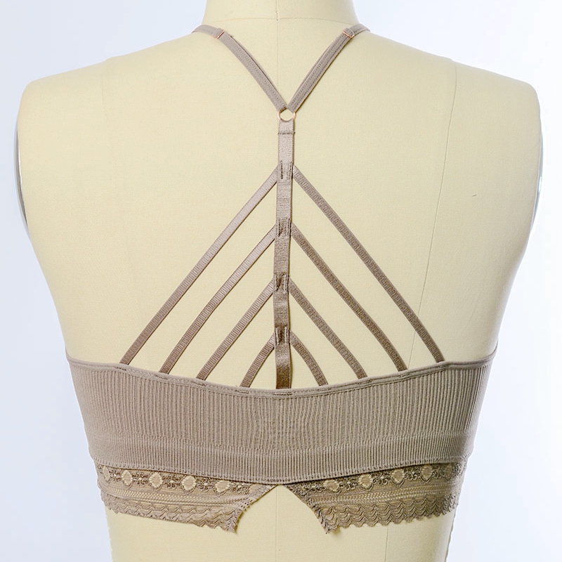 GA-5438 เกรซสาวคอสูงโครเชต์ลูกไม้ Trim Bralette ขายส่ง
