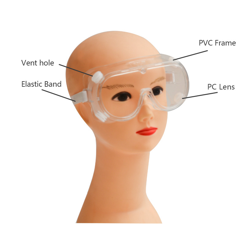 น้ำมันกระเด็นพลาสติกมาตรฐานทั่วไปป้องกัน Safety Face Goggle