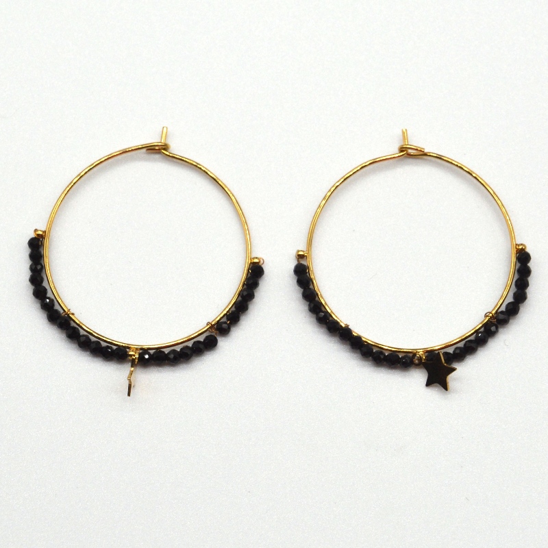 ต่างหูกลมใส่ลูกปัดสไตล์ชาติพันธุ์ย้อนยุคสไตล์โบฮีเมียนต่างหูวงกลมสไตล์ผู้หญิงสไตล์โบฮีเมียนดาวจี้โรงงานแปรรูปเครื่องปร...