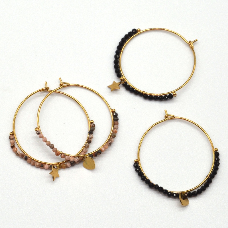 ต่างหูกลมใส่ลูกปัดสไตล์ชาติพันธุ์ย้อนยุคสไตล์โบฮีเมียนต่างหูวงกลมสไตล์ผู้หญิงสไตล์โบฮีเมียนดาวจี้โรงงานแปรรูปเครื่องปร...