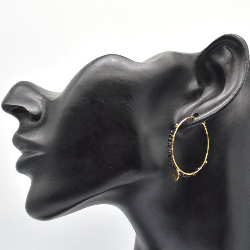 ต่างหูกลมใส่ลูกปัดสไตล์ชาติพันธุ์ย้อนยุคสไตล์โบฮีเมียนต่างหูวงกลมสไตล์ผู้หญิงสไตล์โบฮีเมียนดาวจี้โรงงานแปรรูปเครื่องปร...