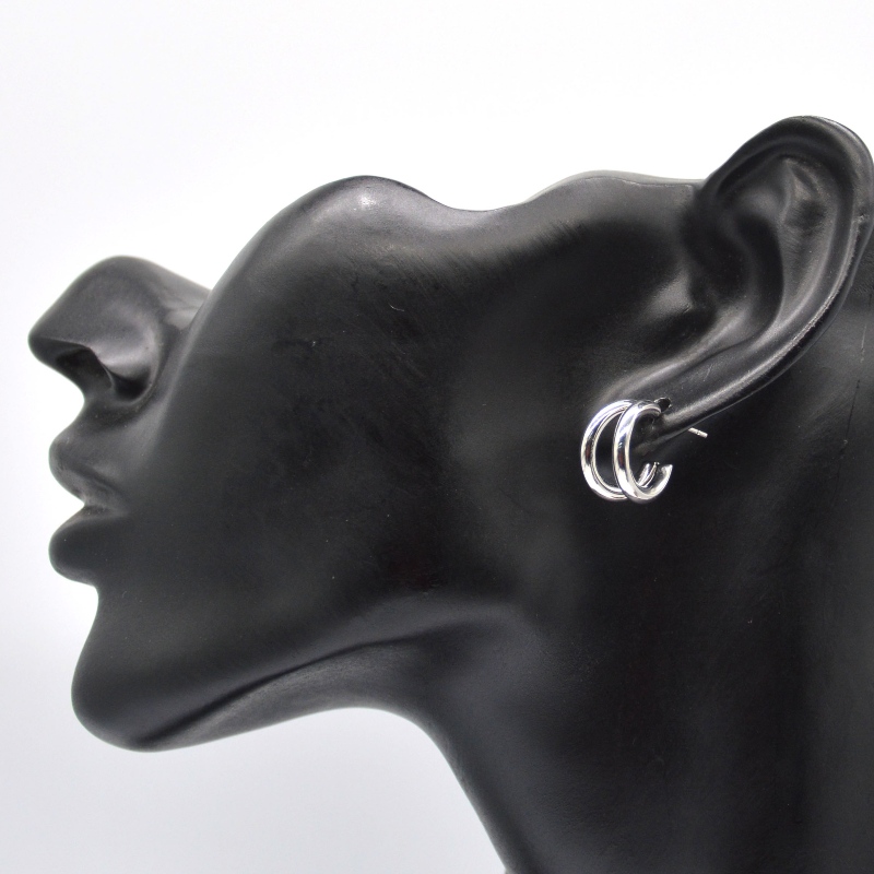 ต่างหูห่วงเงินหนาคู่ C- แหวนย้อนยุคเรขาคณิตโลหะร็อคพังก์รอบวงกลมต่างหูห้อยสำหรับหญิงสาวต่างหูเครื่องประดับจีนโรงงานแปรรู...