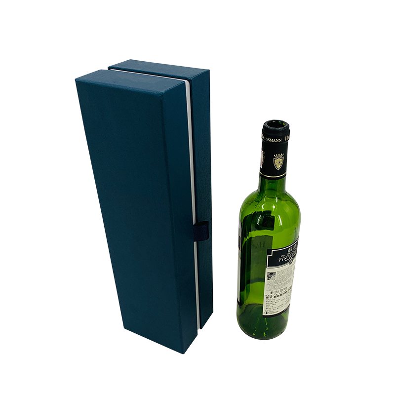 กล่องของขวัญไวน์สีน้ำเงินเข้มกล่องของขวัญแชมเปญหรูหราและสง่างาม