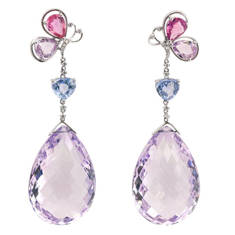 925 เงินสเตอร์ลิงผีเสื้อจี้ต่างหูการตั้งค่ากรงเล็บฝีมือจีนโรงงานแปรรูปเครื่องประดับ Ruifanbao