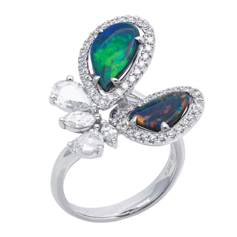 แหวนเงิน 925 เพทายสไตล์ยุโรปและอเมริกาฝังแมลง