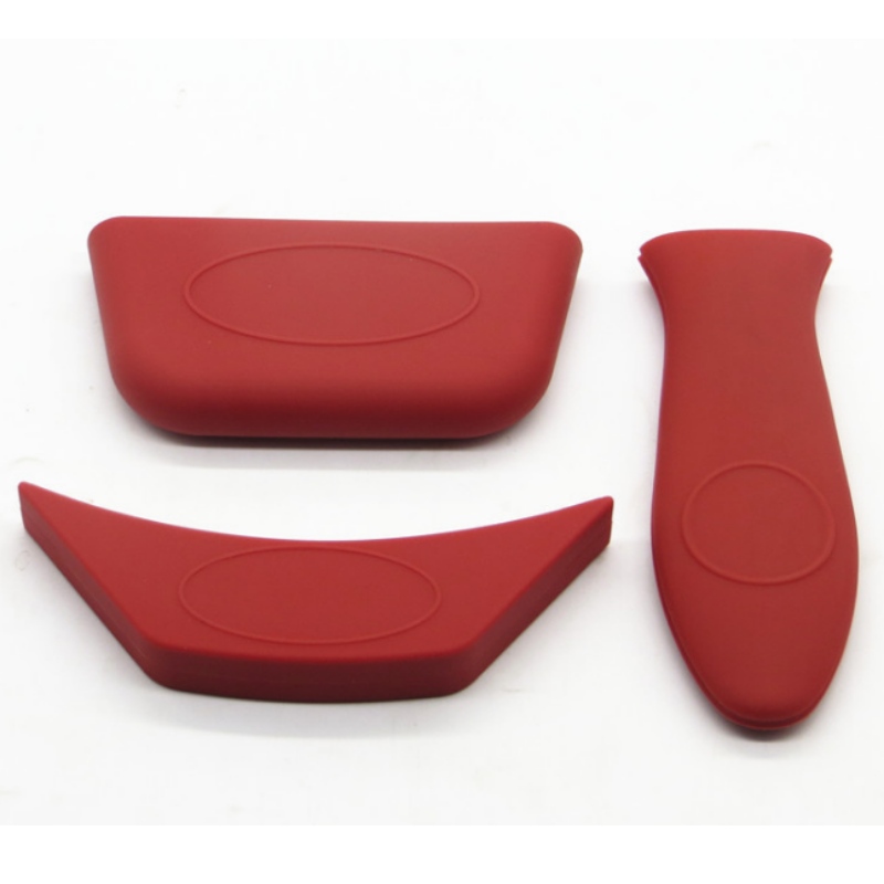 ซิลิโคนป้องกันน้ำร้อนลวกกระทะจับฉนวนกันความร้อนฝาหม้อที่จับฝาครอบมุมรอบมุมหม้อที่ครอบหูป้องกันน้ำร้อนลวกฝาครอบกันลื่น