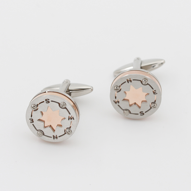 ขายส่งกระดุมข้อมือสแตนเลสสตีลทูโทนสไตล์ผู้ชาย