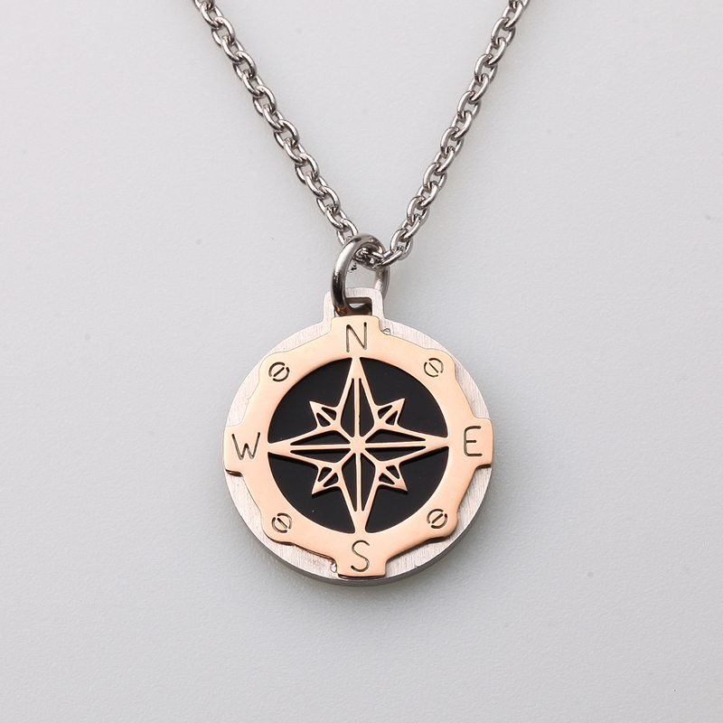 เครื่องประดับสแตนเลสสไตล์อิตาลีหางเสือลมสมอจี้สร้อยคอผู้ชายทำในประเทศจีน