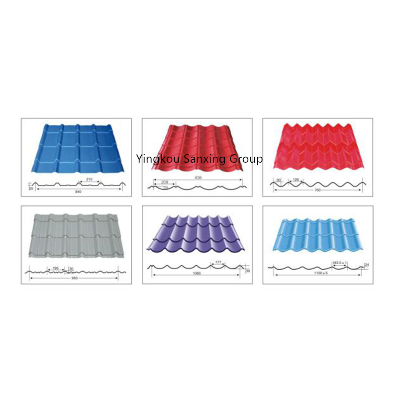 กระเบื้องเคลือบลูกฟูกลูกกลิ้งเครื่องขึ้นรูป