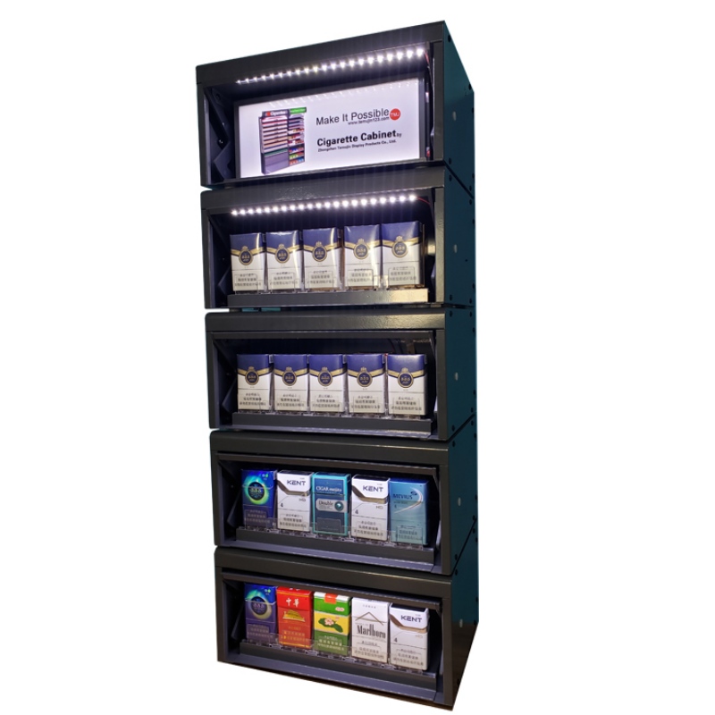 ตู้ล็อค tmj702 ผู้ซื้อยาร้านค้าปลีกชั้นวางแสดงบุหรี่