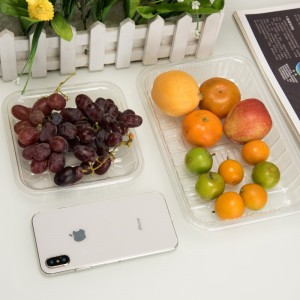 ภาชนะพลาสติกใสสูงเป็นมิตรกับสิ่งแวดล้อมใช้แล้วทิ้งผลไม้