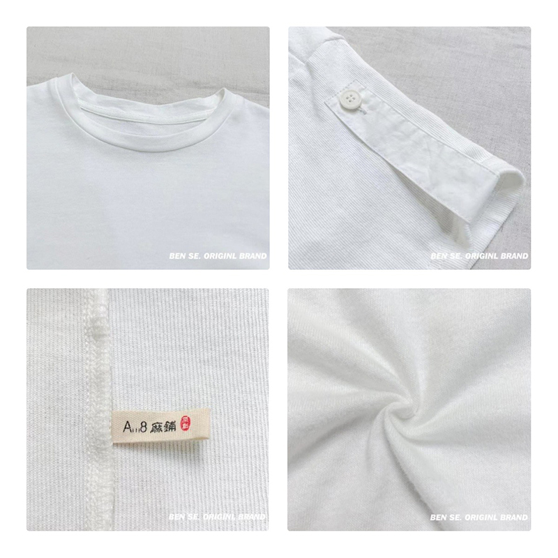 ผ้าฝ้ายสีบริสุทธิ์และผ้าลินินขนาดใหญ่ปรับแต่งเสื้อยืด