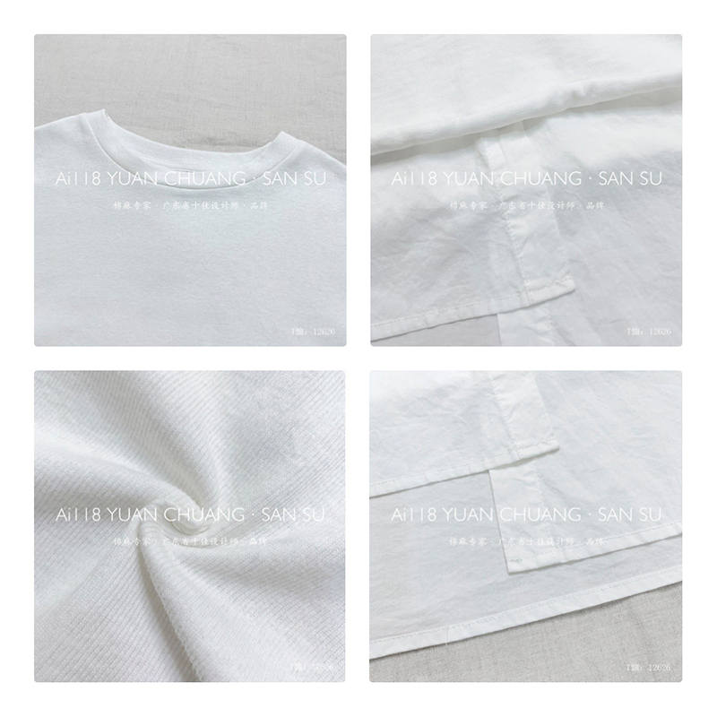 ผ้าฝ้ายสีบริสุทธิ์และผ้าลินินขนาดใหญ่ปรับแต่งเสื้อยืด