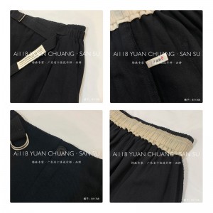 กางเกงผ้าฝ้ายผ้าลินินสไตล์ 11768 ที่กําหนดเองแฟชั่นกางเกงหลวมกับเข็มขัดโพลีเอสเตอร์