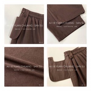 กางเกงผู้หญิงทรงหลวมที่ปรับแต่งให้เข้ากับทุกโอกาสผ้าฝ้ายลินินสไตล์ลำลองที่ใส่สบายที่สุดคัสตอม 11713 มีสไตล์และกางเกงหลวม