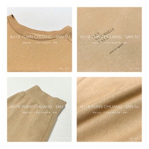 ออกแบบเสื้อยืดคอกลมสไตล์เรียบง่ายสไตล์สบายๆสีผ้าฝ้ายผ้าลินิน