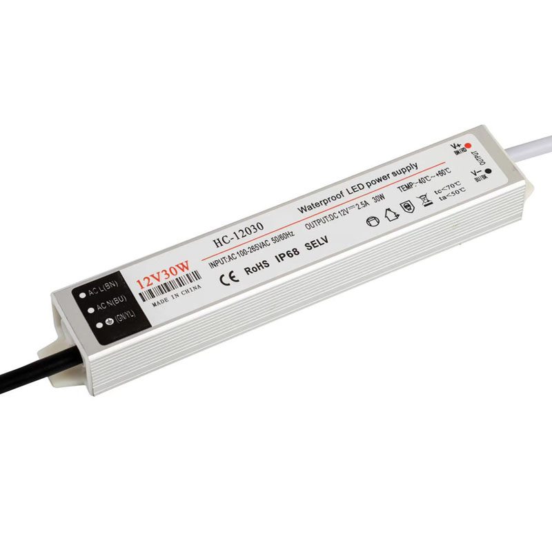 30W กันน้ำ OEM ODM นำแหล่งจ่ายไฟแรงดันคงที่ IP67 กันน้ำแหล่งจ่ายไฟ