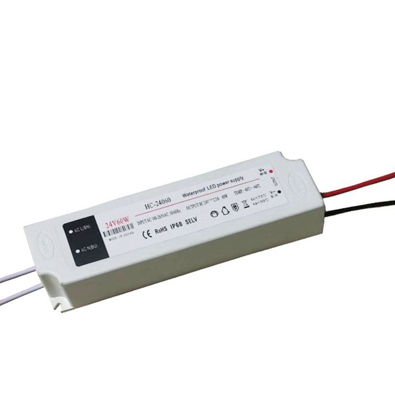 12V 60W กันน้ำควบคุมแรงดันไฟฟ้า LED สลับแหล่งจ่ายไฟ LED ไดรเวอร์ปัจจุบันคงที่