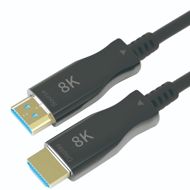 ขายร้อน 10M \/ 33ft HDMI 8K aoc extender พร้อม 8K @ 60Hz \/ 4K @ 120Hz 48Gbps ตัวผู้สำหรับการฉายวิดีโอ